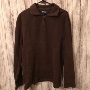 Brown Polo Quarter Zip Sweater